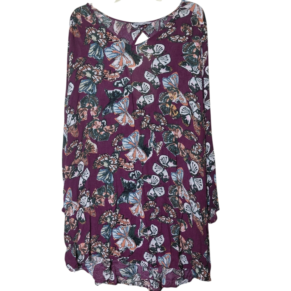 Torrid Lovesick Purple Butterfly Lightweight Dress Size 0